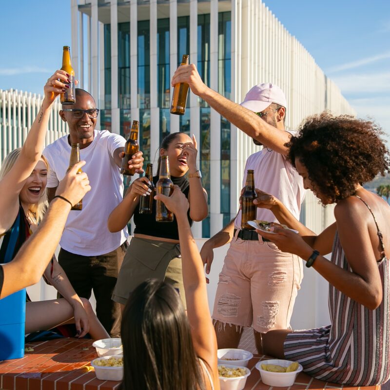 couples flirting at swingers party