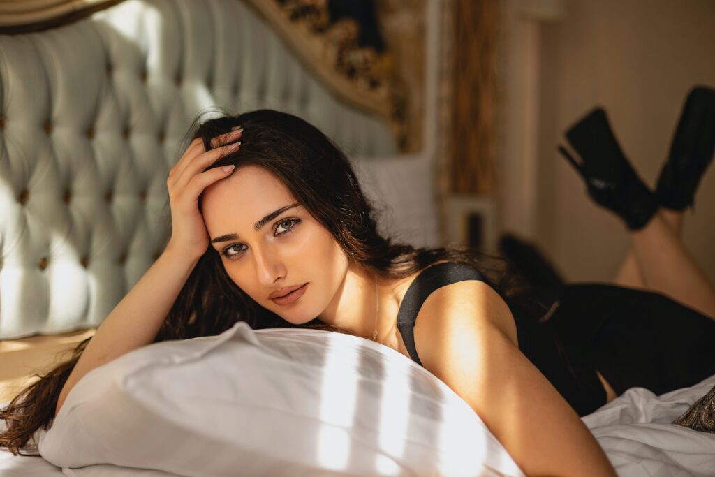 hotwife lying in bed