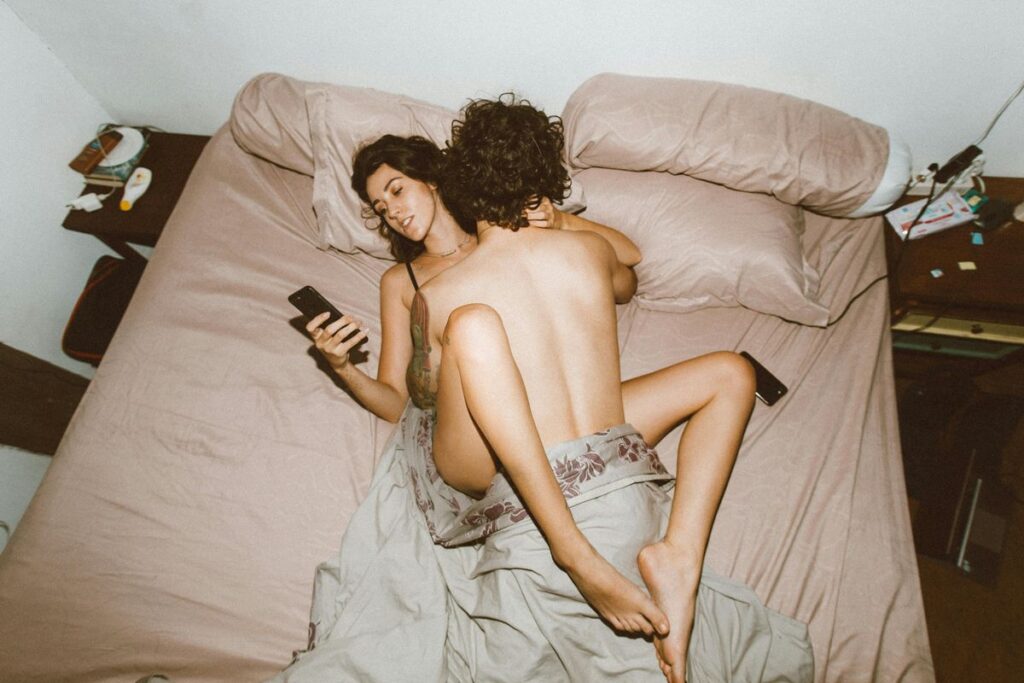 using phone while having sex