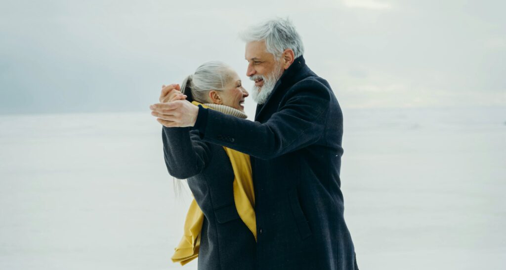 Older couple dancing