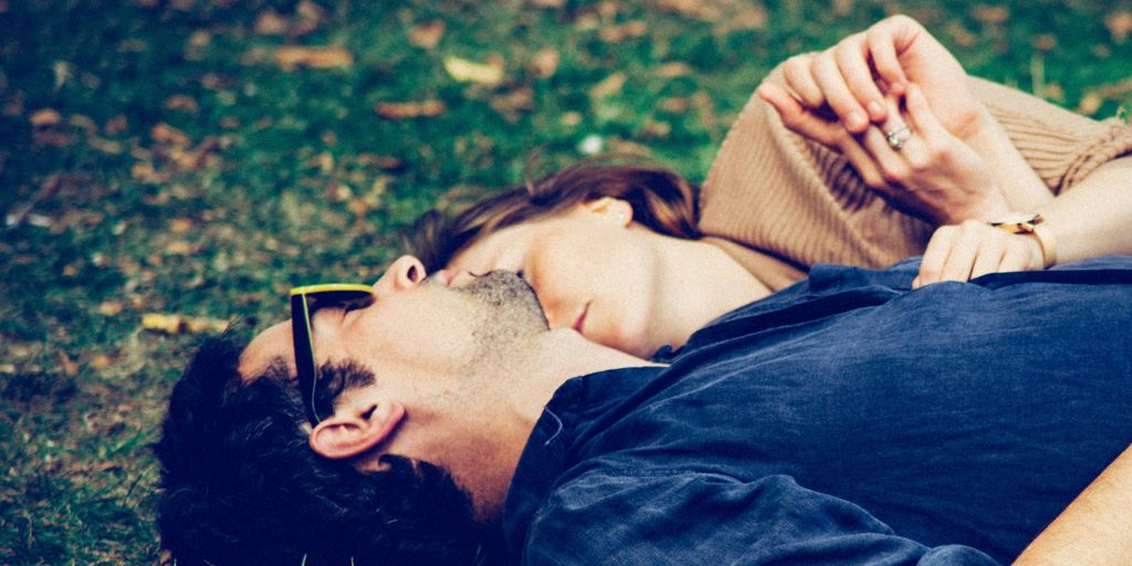 couple laying in the park