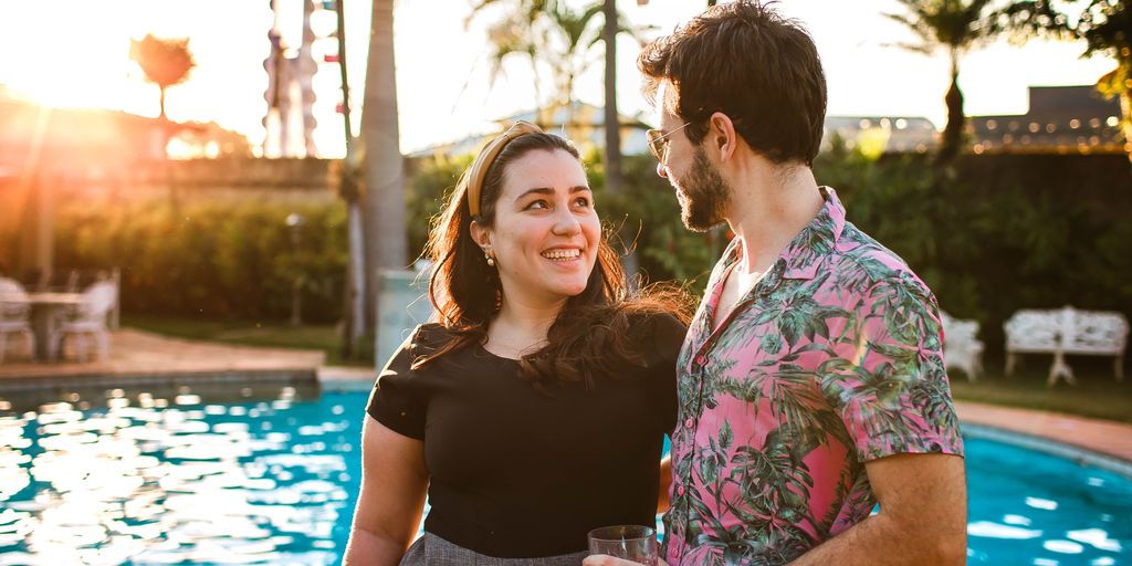 couple in swimming pool