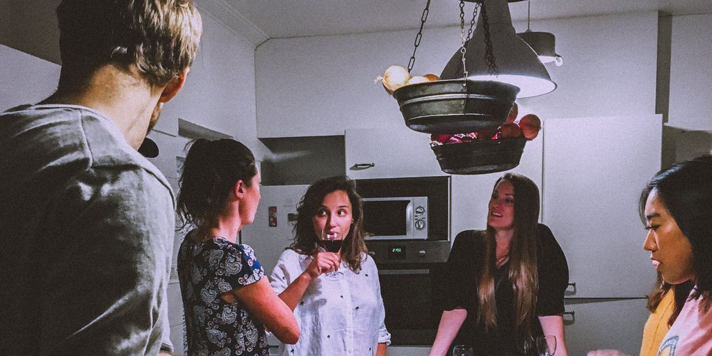 talking in the kitchen