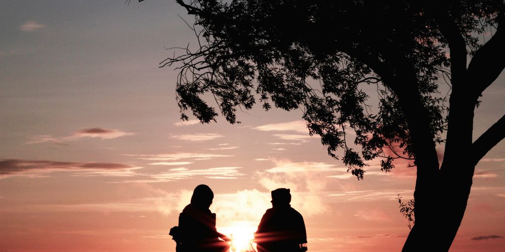 couple watching sun set