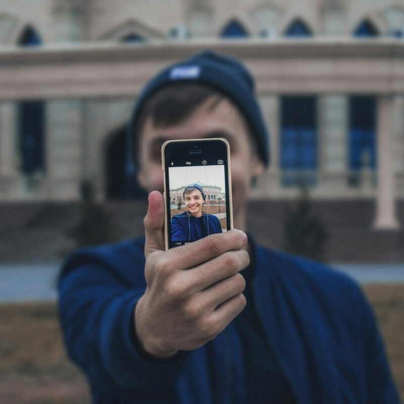 man taking a selfie