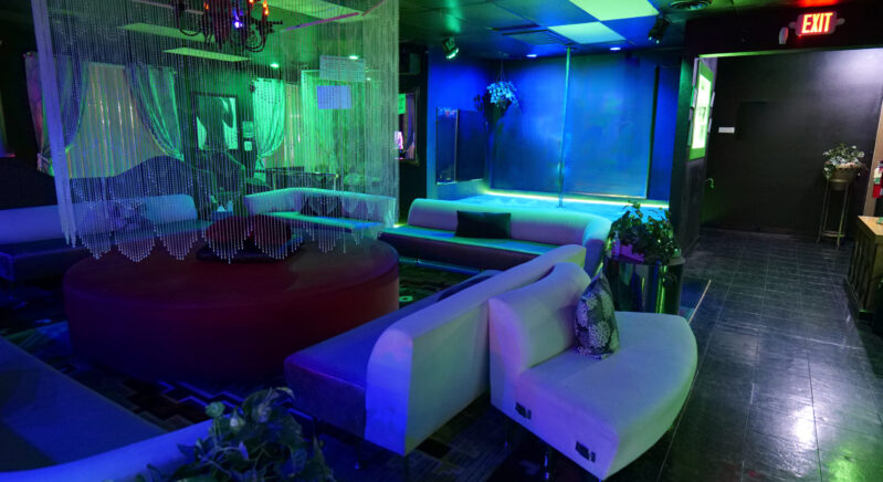 couch neo lights black floor