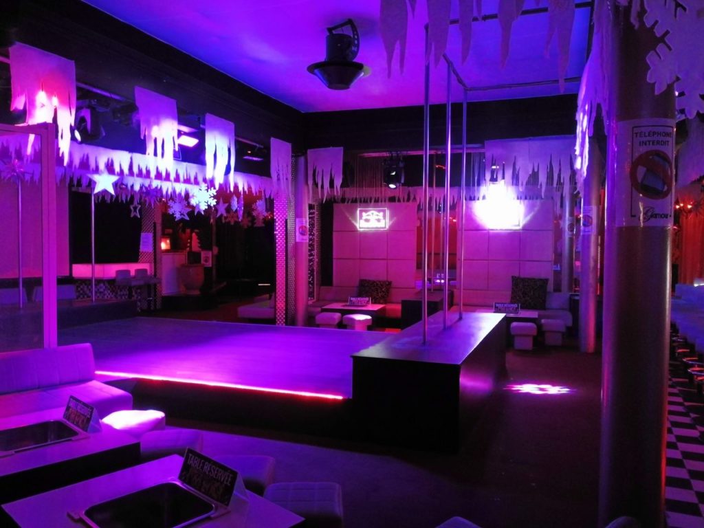 stage with purple light