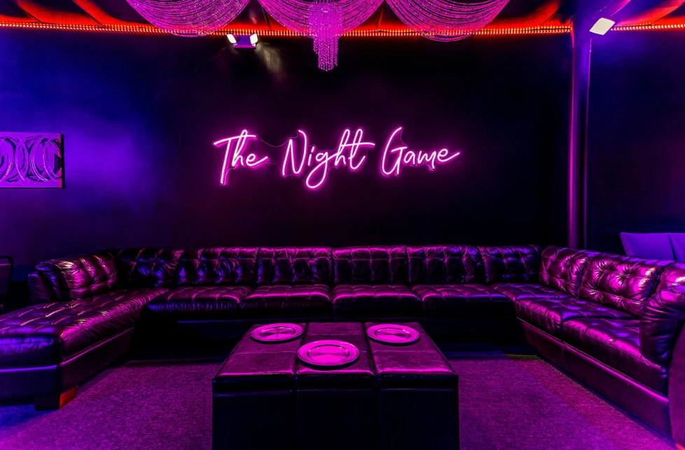 Picture of one of the lounges at The Night Game swingers club in Houston, Texas