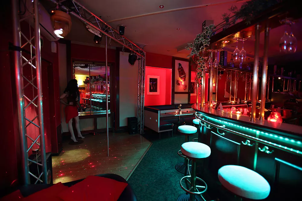 white chair women in red dress