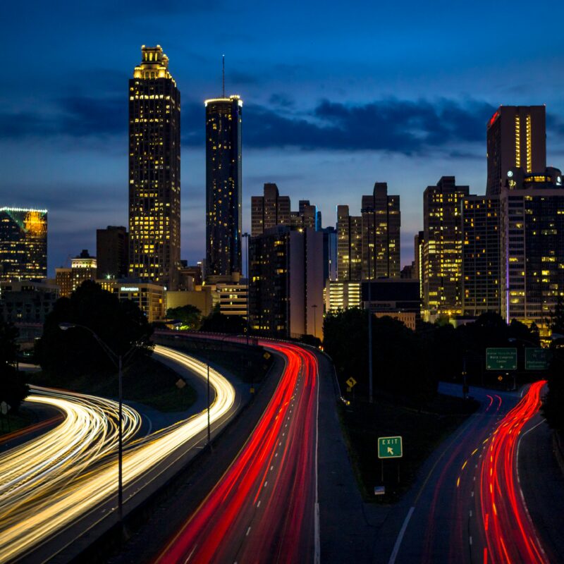 City Atlanta, Georgia at night, one of the sexiest cities in the united states