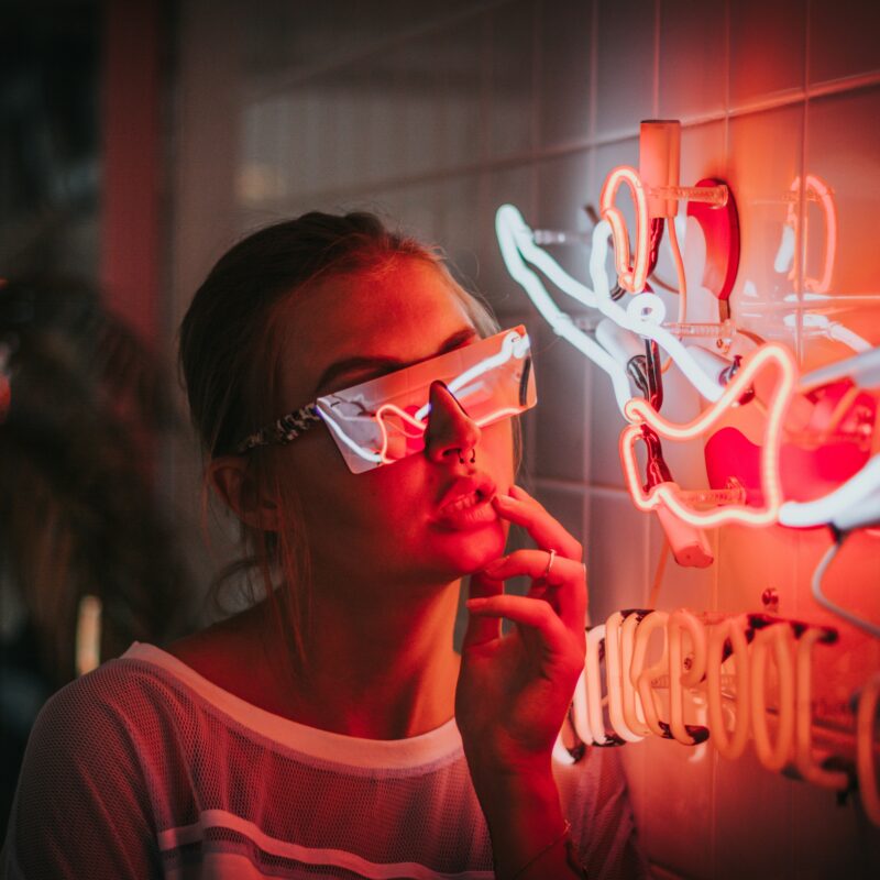 Image of woman standing in swingers club