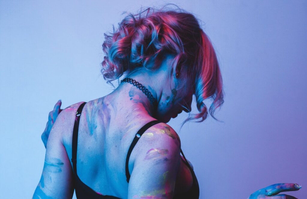 Woman dancing at swingers club