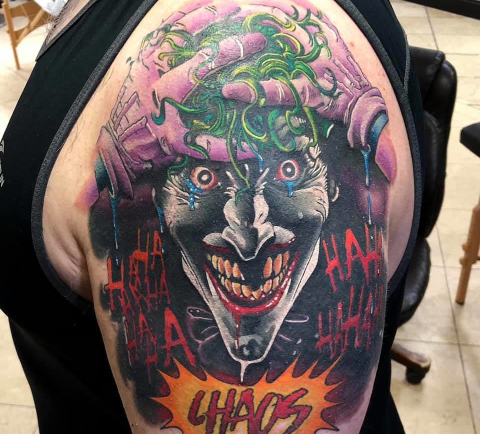 An image of a tattoo in the man arms