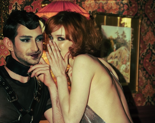 Image of a woman and a man in the party