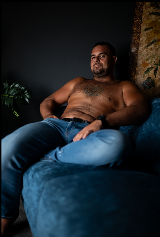 Man sitting in the couch