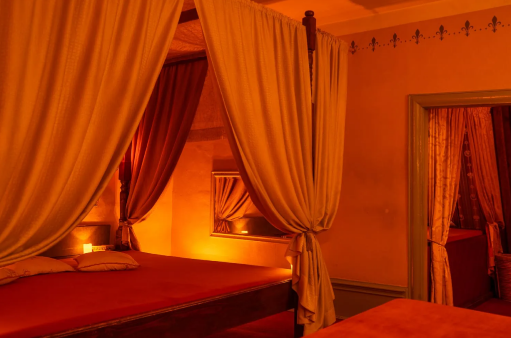 master bedroom with lights