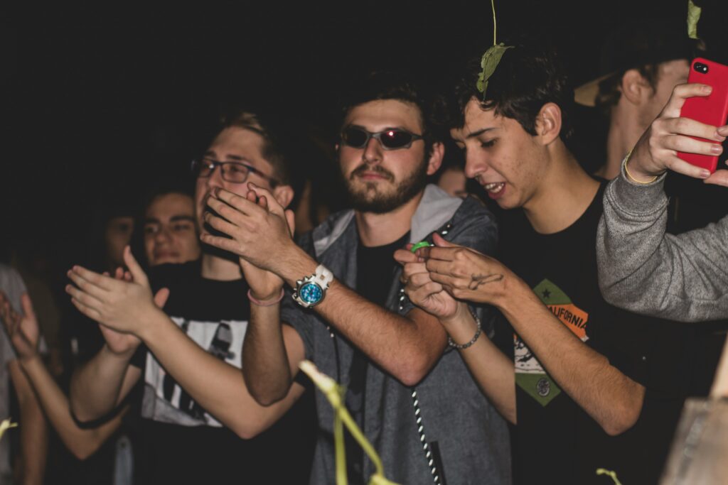 People standing in the crowd