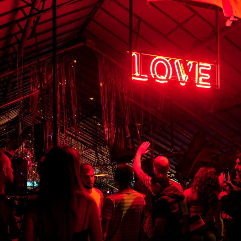 People standing outside the club