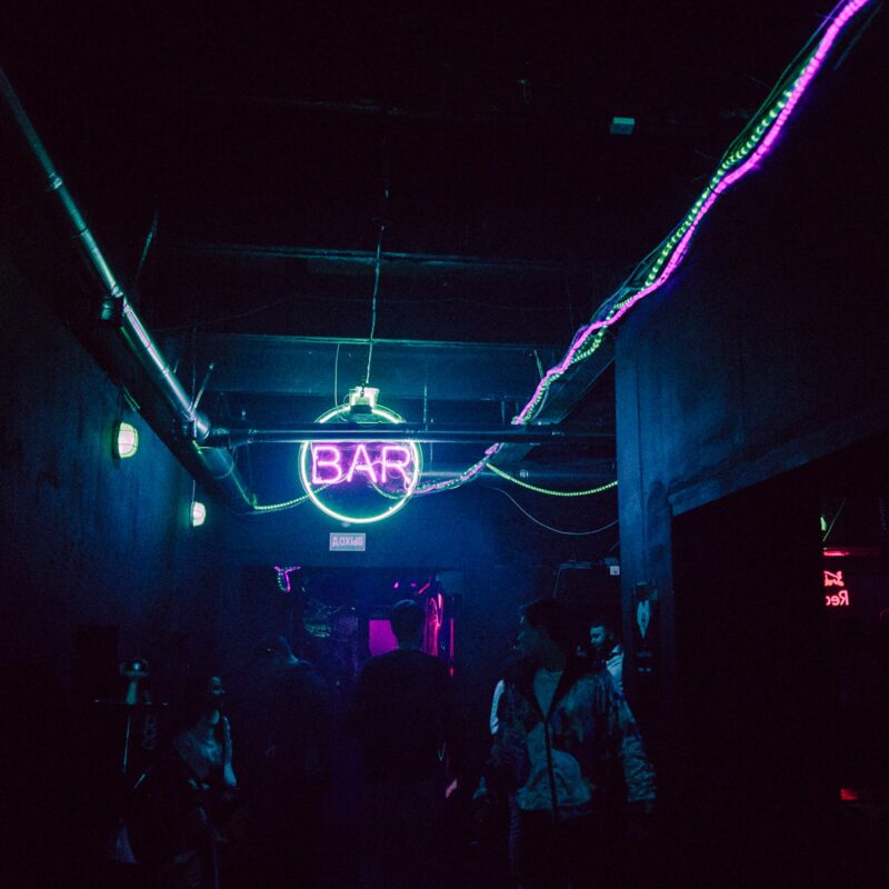 Bar signage in the club