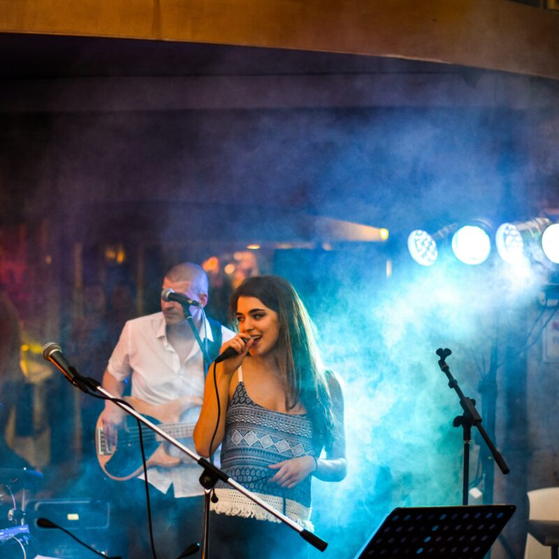 Woman performing in stage