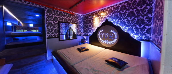 White bed in the room