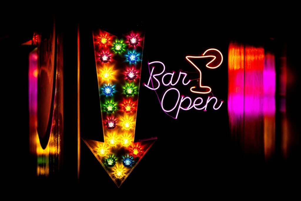 Bar open signage