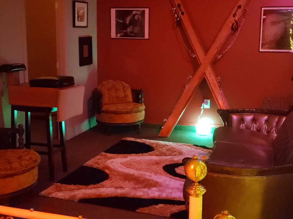 Big X in the wall of the room