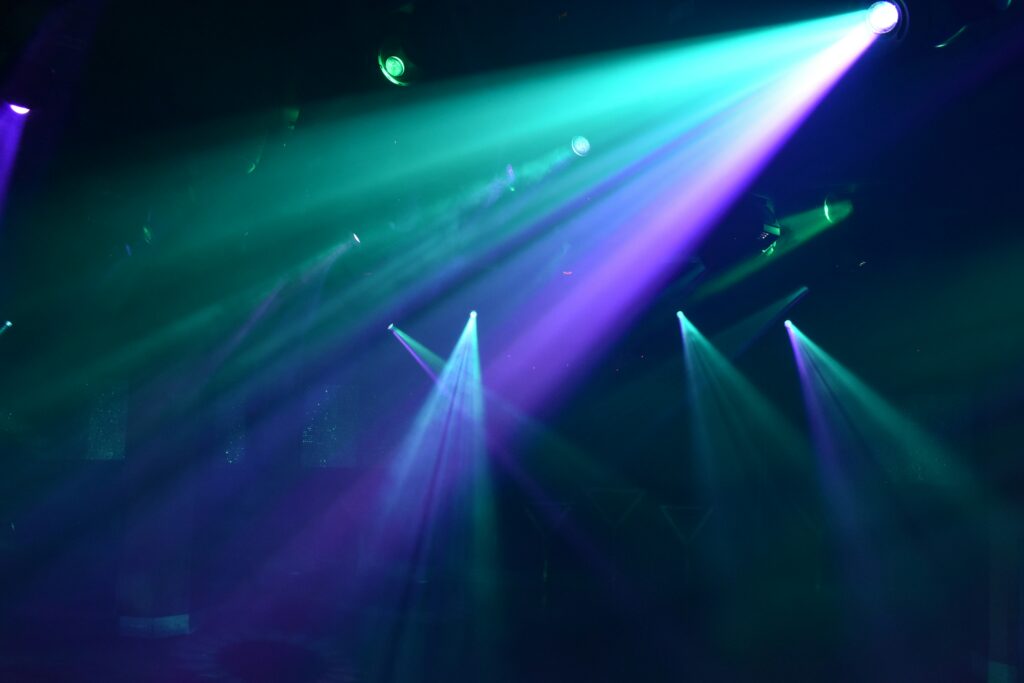 Blue lights in the club