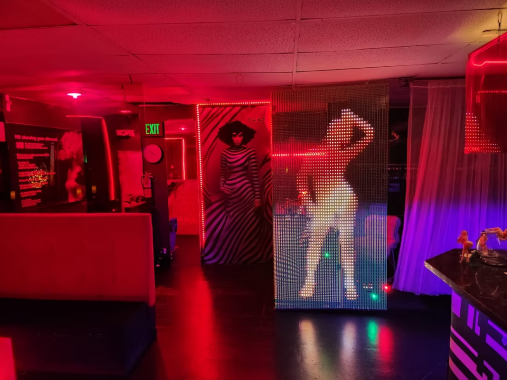 Big frames of images in the club