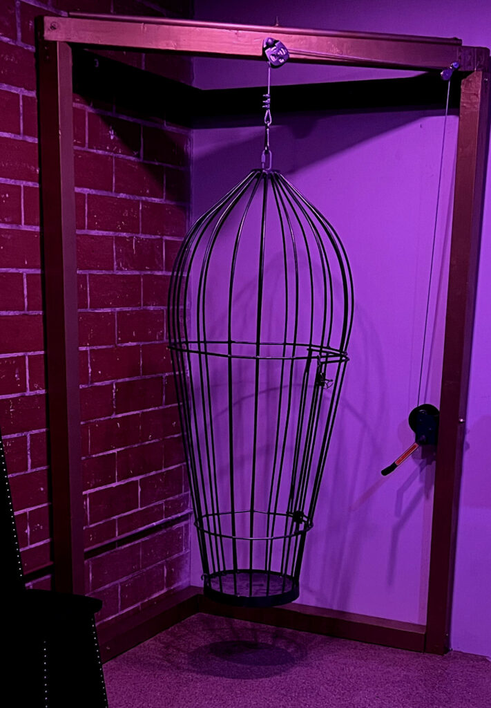 Cage in the room hanging