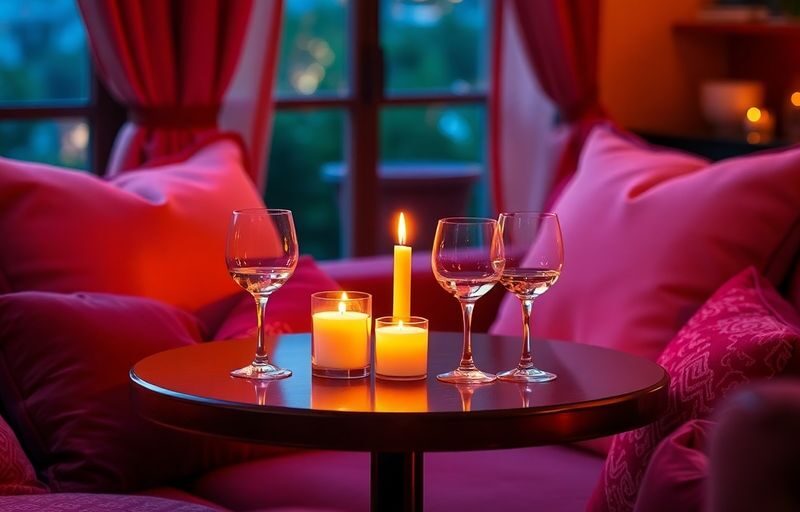 Candlelit table for two, romantic swinger date night