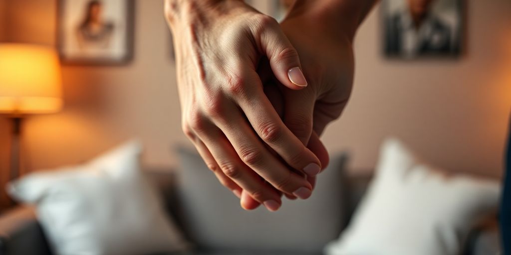 Close-up of hands showing intimacy and connection