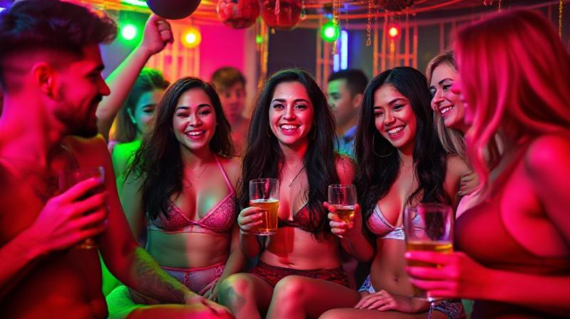 Colorful parties and joyful adults enjoying swinger experiences