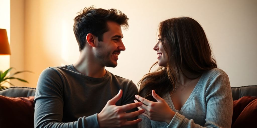 Couple discussing openly