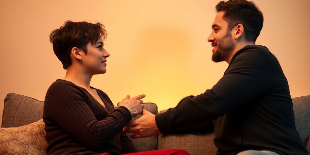 Couple engaging with another person in an intimate scene