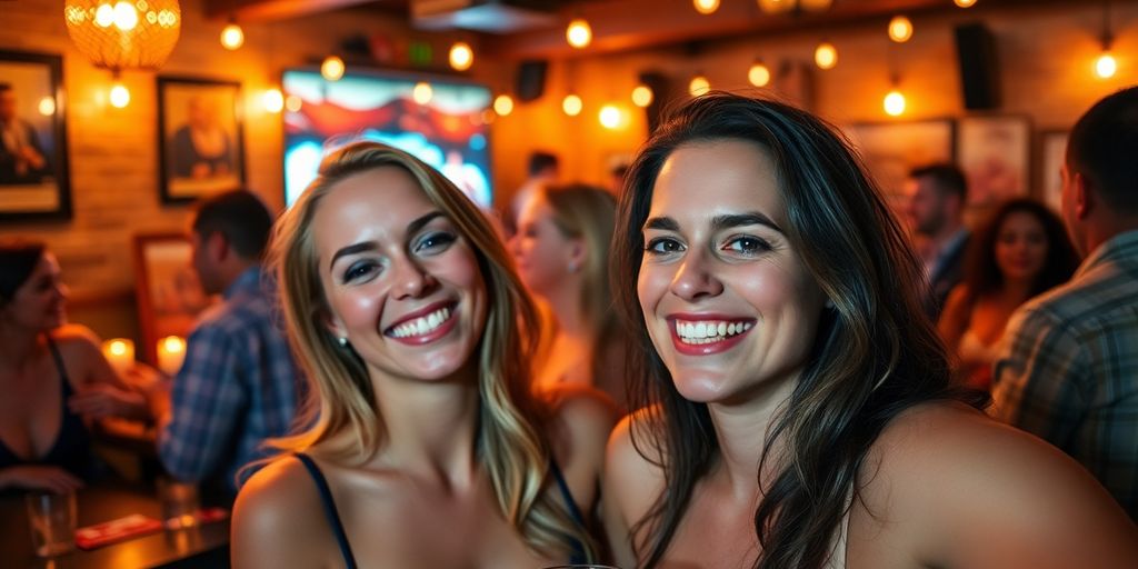 Couple enjoying a lively gathering with other couples