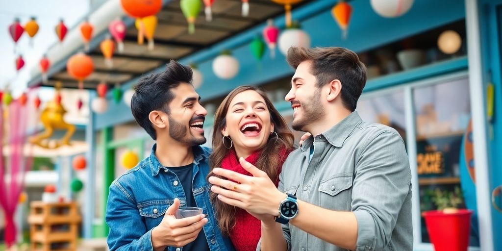 Couple enjoying fun activities together in an outdoor setting