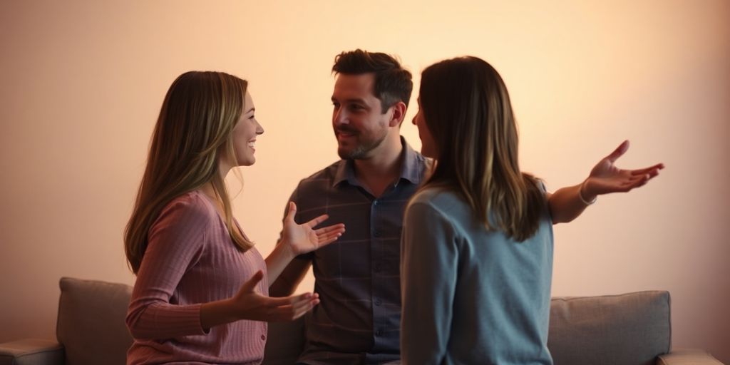 Couple sharing a candid conversation in a cozy setting