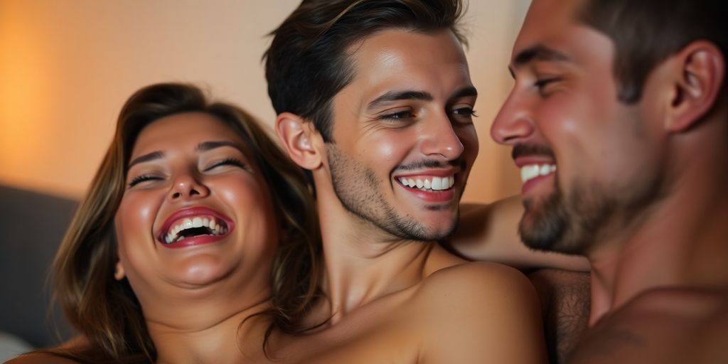 Couple sharing a joyful, intimate moment together