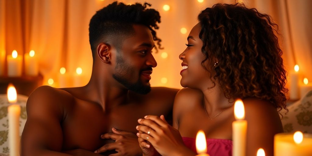 Couple sharing an intimate moment together