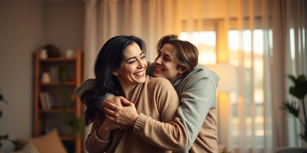 Couple sharing an intimate moment.