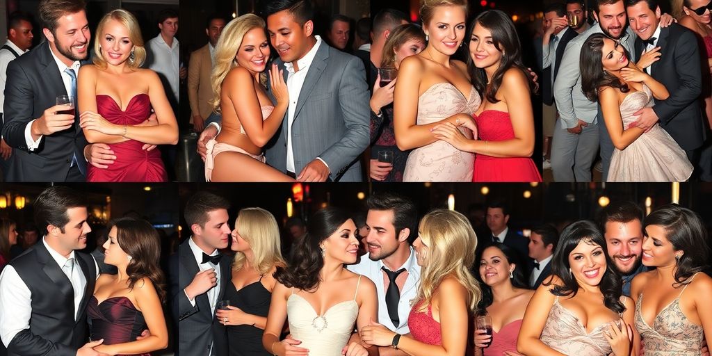 Couples celebrating the swinging lifestyle in vibrant gatherings