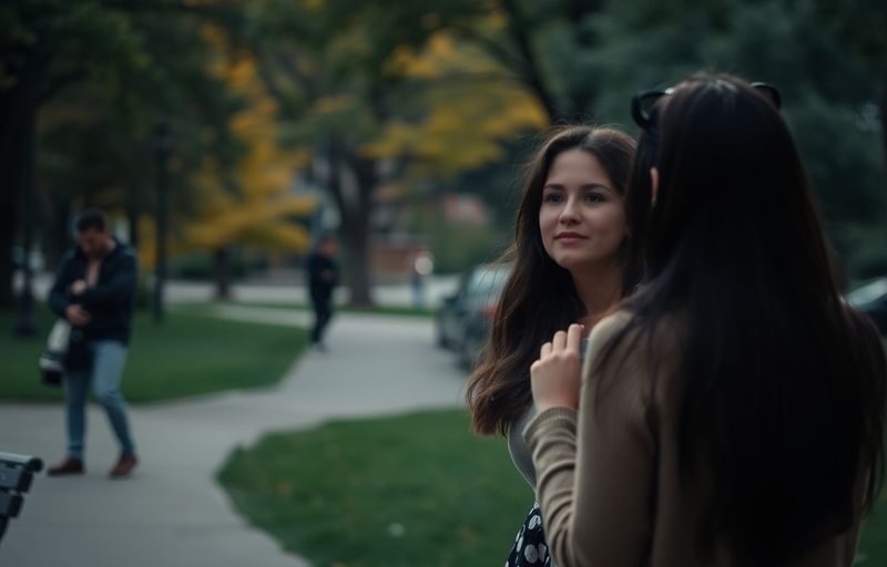 Couples engaging playfully in a public park setting