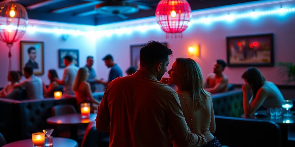 Couples enjoying a cozy lounge in an intimate setting