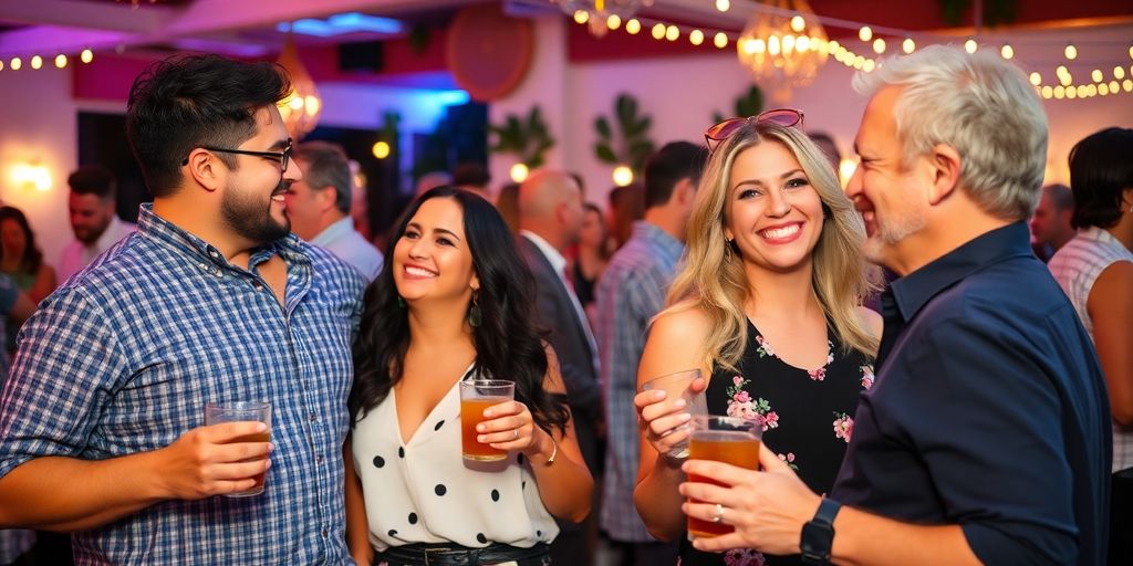 Couples enjoying a lively swinging event together
