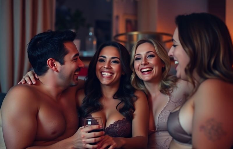 Couples enjoying a playful moment