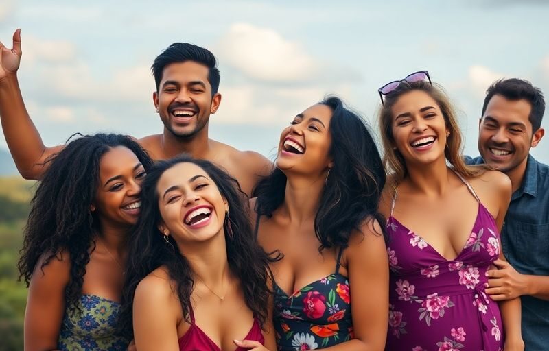 Couples enjoying intimate moments in a natural setting