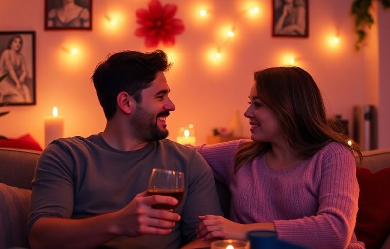 Cozy couple in intimate setting for swinger dating