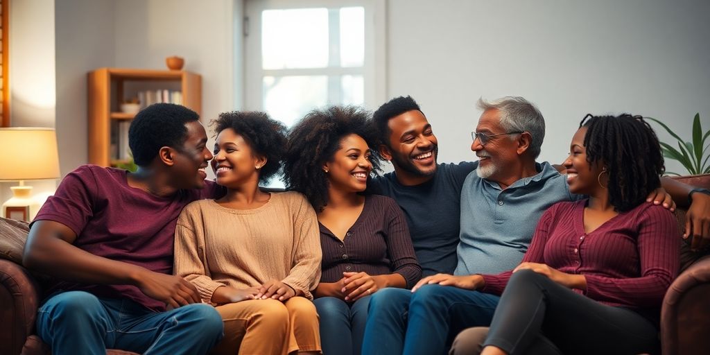 Diverse couples enjoying an intimate gathering in a cozy setting