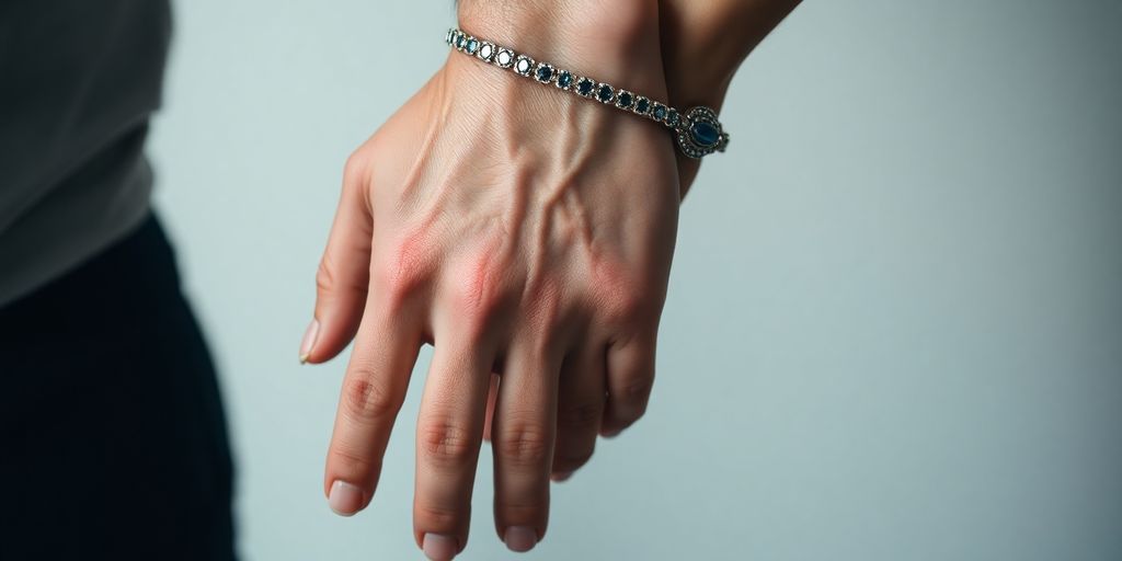 Intertwined hands of a dominant and submissive couple